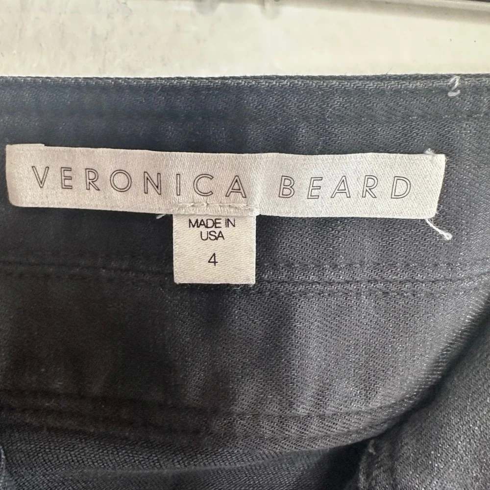 Veronica Beard Beverly High‎ Rise Skinny Flare Jeans Black Size 4 Double Button